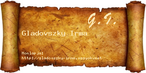 Gladovszky Irma névjegykártya